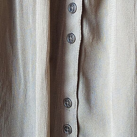 Sundance Tan Lace Sheer Peasant Blouse Top Sz S Neutral & Cami Undone Minimalist - Picture 7 of 12